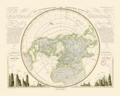 Lignes isothermes de l’hémisphère nord. 68 x 85 cm, Edition bilingue français-anglais - BERGHAUS HEINRICH