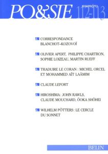 Po&sie/112113/Correspondance Maurice Blanchot - Vadim Kozovoï - Loizeau Sophie, Collectif , Lefort Claude, Apert O