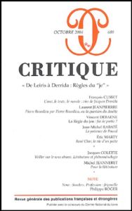 Critique N° 689, octobre 2004 - Cusset François - Jeanpierre Laurent - Debaene Vin
