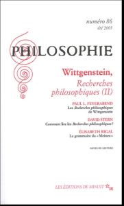 Philosophie N° 86, Eté 2005 : Wittgenstein, Recherches philosophiques (II) - Feyerabend Paul
