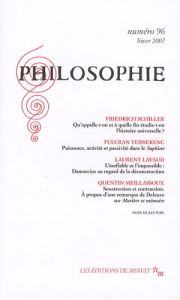 Philosophie N° 96, Hiver 2007 - Schiller Friedrich von - Teisserenc Fulcran - Lava