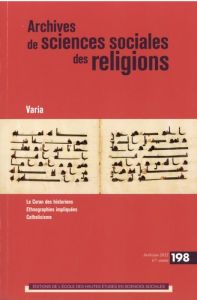 Archives de sciences sociales des religions N° 198, avril-juin 2022 - Ancel Stéphane - Chih Rachida - Fer Yannick - Hill