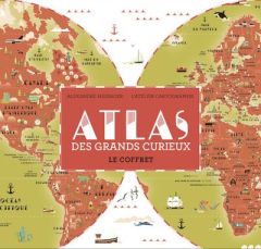 Atlas des grands curieux. Le coffret avec 1 atlas, 1 planisphère géant, 47 stickers, 30 cartes quiz - Messager Alexandre