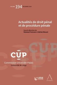 Actualités de droit pénal et de procédure pénale - Franssen Vanessa - Masset Adrien