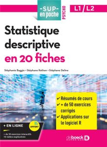 Statistique descriptive en 20 fiches - Baggio Stéphanie - Rothen Stéphane - Deline Stépha