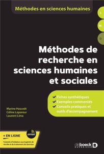 Méthodes de recherche en sciences humaines et sociales. Concepts et outils - Lima Laurent - Hascoët Marine - Lepareur Céline