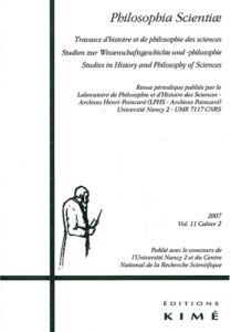 Philosophia Scientiae Volume 11 N° 2/2007 - Guedj Muriel - Heinzmann Gerhard - Rodin A - Audur