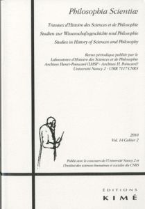 Philosophia Scientiae Volume 14 N° 2/2010 - Mazauric Simone - Rougier Louis