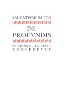 De Profundis - Satta Salvatore - Carraud Christophe - Bodei Remo