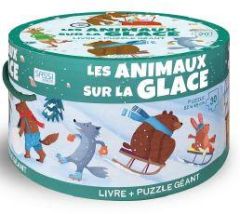 Les animaux sur la glace. 1 puzzle géant + 1 livre - Tomè Ester - Gaule Matteo - Negrel Sarah