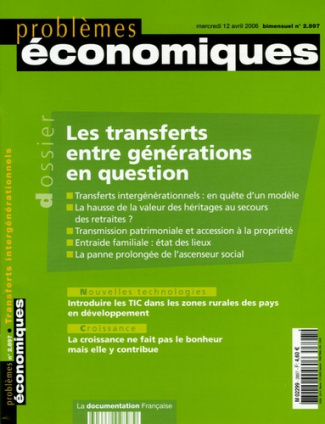 Problèmes économiques N° 2897, mercredi 12 avril 2006 : Les transferts entre générations en question