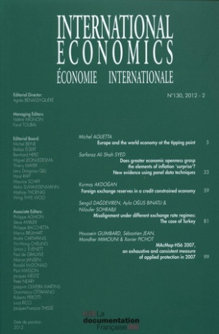 Economie internationale n 130 2012-2 (anglais) - international economics. International economics