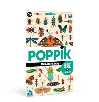 POPPIK LES INSECTES - 1 POSTER 44 STICKERS REPOSITIONNABLES