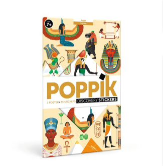 POPPIK EGYPTE - 1 POSTER 35 STICKERS REPOSITIONNABLES