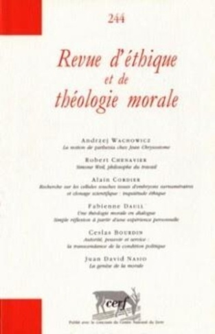 Revue d'éthique et de théologie morale N° 244