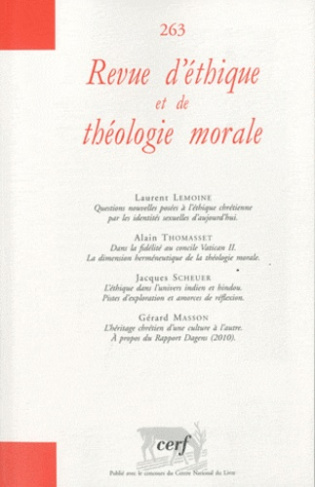 Revue d'éthique et de théologie morale N° 263