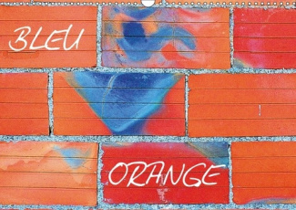 BLEU ORANGE CALENDRIER MURAL 2018 DIN A3 HORIZONTAL - DEUX COULEURS S OPPOSENT DANS