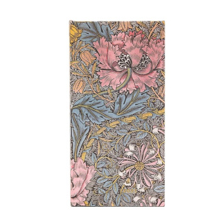 Ageanda 12 mois 2025 Horizontal Slim - Morris Chèvrefeuille Rose, William Morris