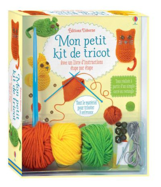 Mon petit kit de tricot. Avec un livre d'instructions étape par étape. Contient : 3 pelotes de laine