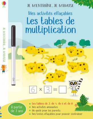 Mes activités effaçables. Les tables de multiplication