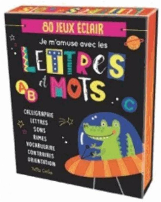 Je m'amuse avec les lettres et mots. 80 jeux éclairs. Avec 1 feutre effacable