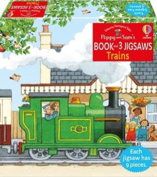 POPPY AND SAM'S BOOK AND 3 JIGSAWS : TRAINS