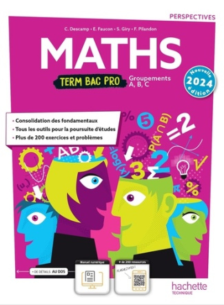 Maths Terminale Bac Pro Groupements A, B, C. Edition 2024