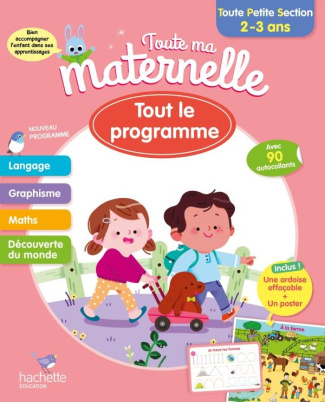 Tout le programmme Toute Petite Section. Avec 90 autocollants, une ardoise effaçable et un poster