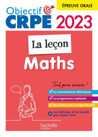 Maths CRPE - La leçon. Epreuve orale d'admission, Edition 2023