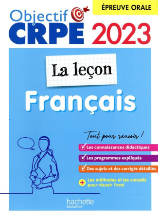 Français - La leçon. Epreuve orale d'admission, Edition 2023