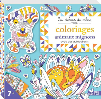 Coloriages animaux mignons. Avec des autocollants