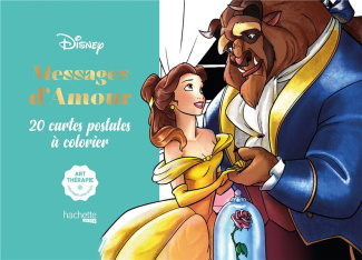 Messages d'amour Disney. 20 cartes postales à colorier