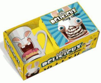 Mug cake The Lapins Crétins. Coffret avec un mug et un livre de recettes