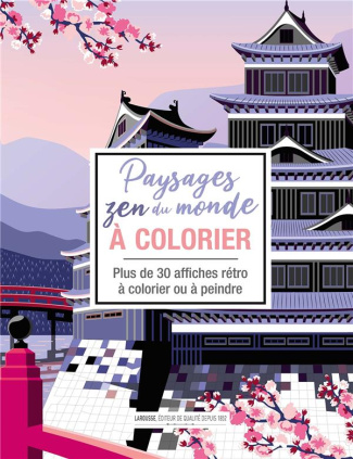 Paysages zen du monde à colorier. Plus de 30 affiches rétro à colorier ou à peindre