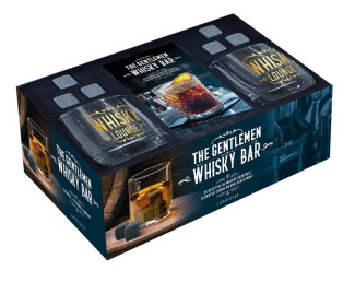 The Gentlemen Whisky Bar. Coffret avec 2 verres à whisky, 1 libret de recettes de whisky cocktails e
