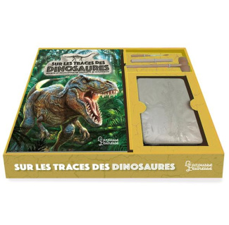 Sur les traces des dinosaures. Coffret avec 1 squelette à déterrer et des outils de fouille