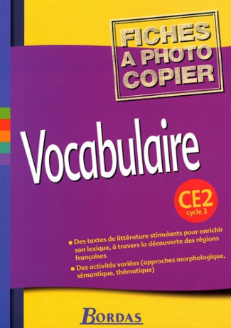 Vocabulaire CE2 Cycle 3. Fiches à photocopier