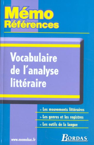 Vocabulaire de l'analyse littéraire