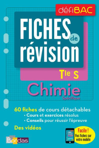 Chimie spécifique Tle S. Fiches de révision, Edition 2017