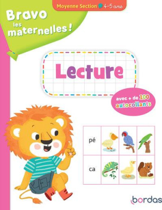 Lecture moyenne section. Avec de 100 autocollants