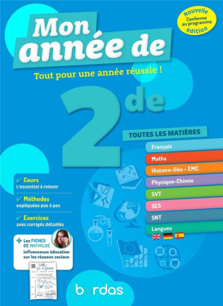Mon année de 2de. Toutes les matières