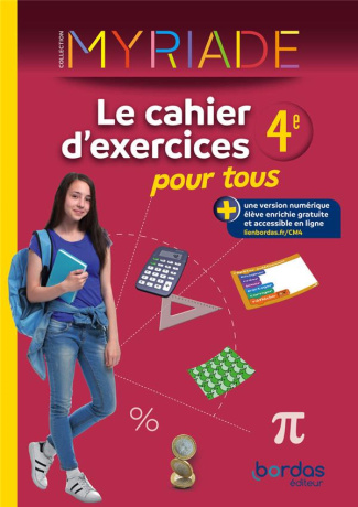 Myriade 4e. Le cahier d'exercices pour tous, Edition 2024
