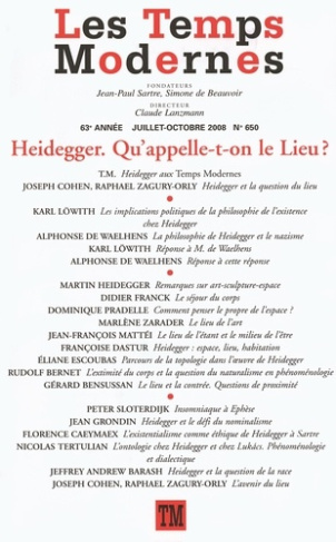 Les Temps Modernes N° 650 : Heidegger. Qu'appelle-t-on le Lieu ?