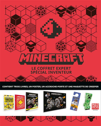 Minecraft, Le coffret expert spécial inventeur. Avec 3 livres, 1 poster, 1 accroche-porte et 1 maque