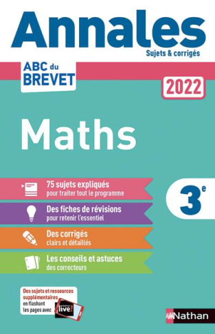 Mathématiques 3e. Sujets, Edition 2022