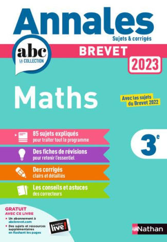 Maths 3e. Sujets & corrigés, Edition 2023