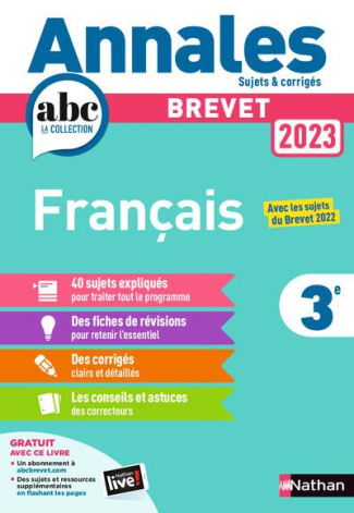 Français 3e. Sujets & corrigés, Edition 2023