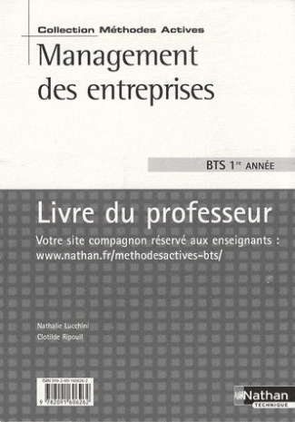 Management des entreprises BTS 1re année. Livre du professeur