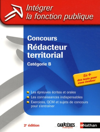 Concours Rédacteur territorial. Catégorie B, 2e édition