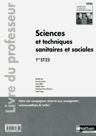 Sciences et techniques sanitaires et sociales 1re ST2S. Livre du professeur